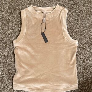 SKIMS Soft Velour Cream Tank Top